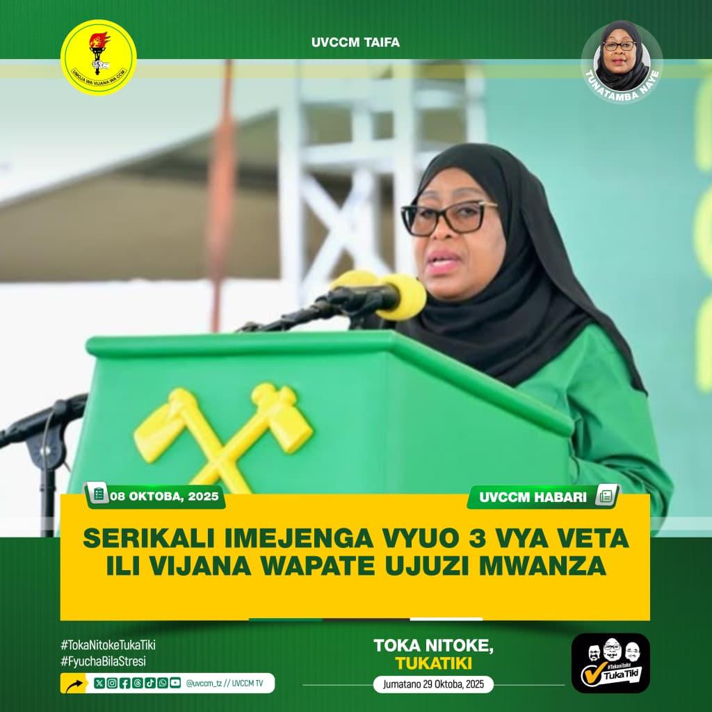 SERIKALI IMEJENGA VYUO 3 VYA VETA ILI VIJANA WAPATE UJUZI MWANZA .